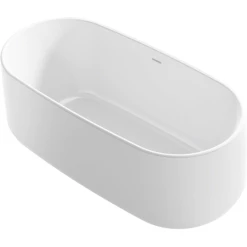 Kohler Ceric 60" Free Standing Cast Resin Soaking Tub with Center Drain, Drain Assembly, and Overflow