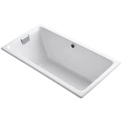 Kohler Tea-For-Two 66" Drop In Cast Iron Air Tub with Reversible Drain and Overflow