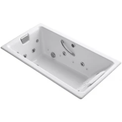 Kohler Tea-for-Two Collection 66" Undermount or Drop In Effervescence Bath Tub with Reversible Drain