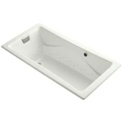 Kohler Tea-For-Two 72" Drop In Cast Iron Air Tub with Reversible Drain and Overflow