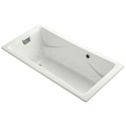 Kohler Tea-For-Two 72" Drop In Cast Iron Air Tub with Reversible Drain and Overflow