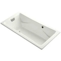 Kohler Tea-For-Two 72" Drop In Cast Iron Air Tub with Reversible Drain and Overflow