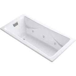 Kohler Tea-For-Two 72" Drop In, Undermount Acrylic Experience Tub with Reversible Drain, Overflow and Custom Pump Location