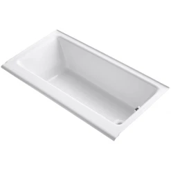 Kohler Highbridge Collection 60" Drop In Cast Iron Soaking Bath Tub with Enameled Apron and Right Hand Drain