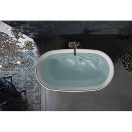 Kohler Memoirs 66" Freestanding Soaking Bathtub with Margaux Floor Mount Tub Filler and Center Drain - Image 4