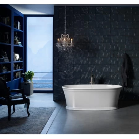 Kohler Memoirs 66" Freestanding Soaking Bathtub with Margaux Floor Mount Tub Filler and Center Drain - Image 5