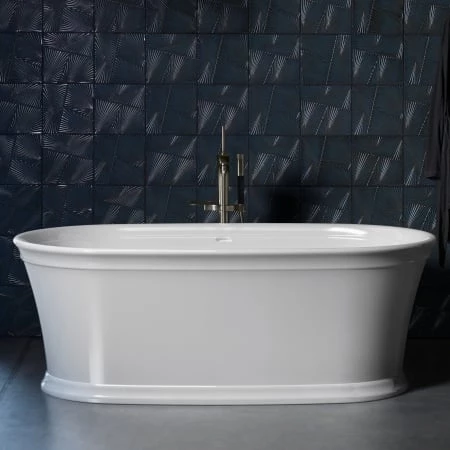 Kohler Memoirs 66" Freestanding Soaking Bathtub with Margaux Floor Mount Tub Filler and Center Drain