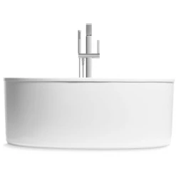 Kohler Sunstruck 66" Freestanding Soaking Bathtub with Loure Floor Mount Tub Filler and Center Drain