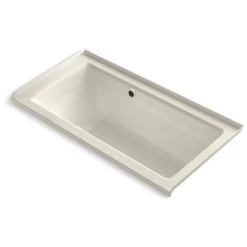 Kohler Archer 60" Three Wall Alcove Acrylic Air Tub with Right Drain and Overflow - Comfort Depth Design and Bask Heated Surface Technology
