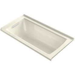 Kohler Archer 60" Three Wall Alcove Acrylic Soaking Tub with Left Drain and Overflow